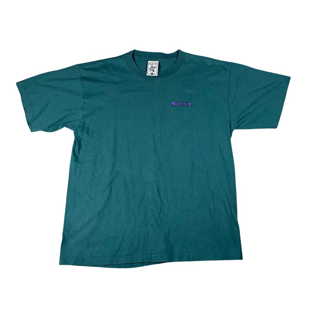 Vintage 1995 Alore Earth Foundation T Shirt Teal Green Mens L Made in USA 1995